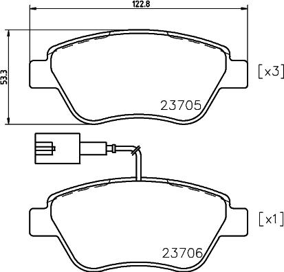 HELLA 8DB 355 018-821 - Brake Pad Set, disc brake autospares.lv