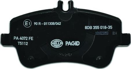 HELLA 8DB 355 018-351 - Brake Pad Set, disc brake autospares.lv