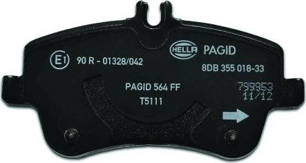 HELLA 8DB 355 018-331 - Brake Pad Set, disc brake autospares.lv