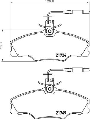 HELLA 8DB 355 018-201 - Brake Pad Set, disc brake autospares.lv