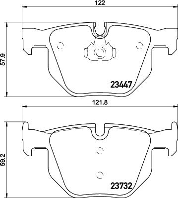 HELLA 8DB 355 026-251 - Brake Pad Set, disc brake autospares.lv