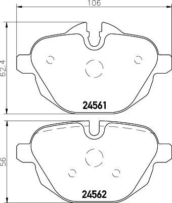 HELLA 8DB 355 013-921 - Brake Pad Set, disc brake autospares.lv