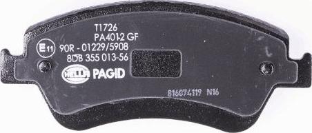 HELLA 8DB 355 013-561 - Brake Pad Set, disc brake autospares.lv