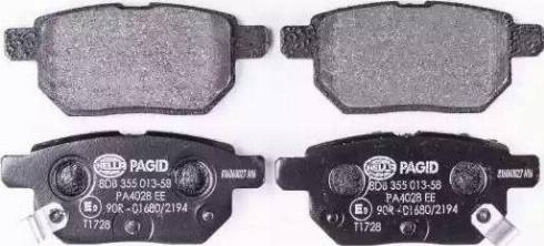 HELLA 8DB 355 013-581 - Brake Pad Set, disc brake autospares.lv