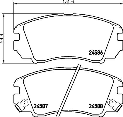 HELLA 8DB 355 013-521 - Brake Pad Set, disc brake autospares.lv