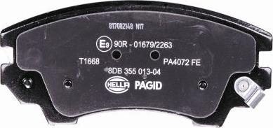HELLA 8DB 355 013-041 - Brake Pad Set, disc brake autospares.lv