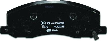 HELLA 8DB 355 013-061 - Brake Pad Set, disc brake autospares.lv