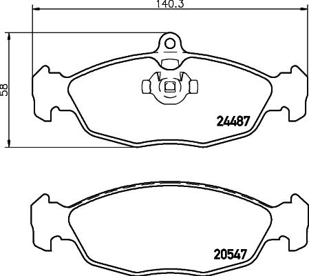 HELLA 8DB 355 013-031 - Brake Pad Set, disc brake autospares.lv