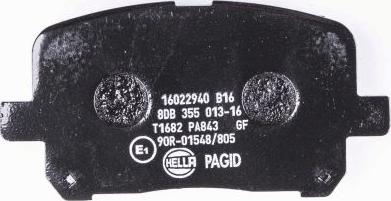 HELLA 8DB 355 013-161 - Brake Pad Set, disc brake autospares.lv