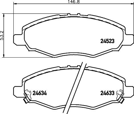 HELLA 8DB 355 013-181 - Brake Pad Set, disc brake autospares.lv