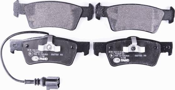 HELLA 8DB 355 013-841 - Brake Pad Set, disc brake autospares.lv