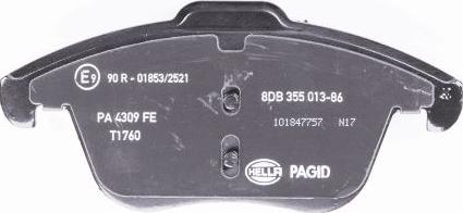 HELLA 8DB 355 013-861 - Brake Pad Set, disc brake autospares.lv