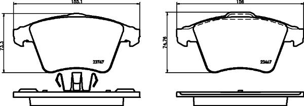 HELLA 8DB 355 013-811 - Brake Pad Set, disc brake autospares.lv