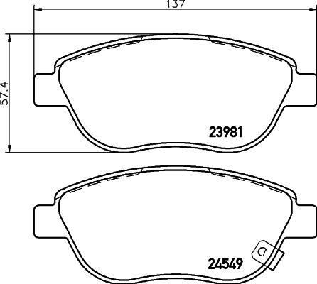 HELLA 8DB 355 013-371 - Brake Pad Set, disc brake autospares.lv