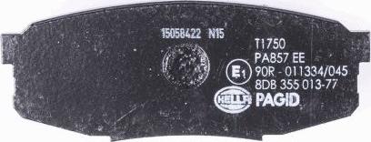 HELLA 8DB 355 013-771 - Brake Pad Set, disc brake autospares.lv