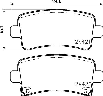 HELLA 8DB 355 012-991 - Brake Pad Set, disc brake autospares.lv