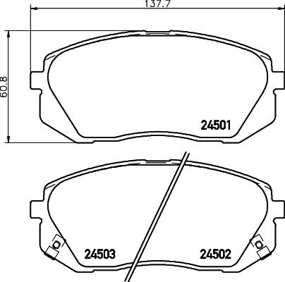 HELLA 8DB 355 012-961 - Brake Pad Set, disc brake autospares.lv