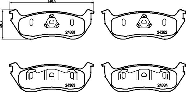 HELLA 8DB 355 012-481 - Brake Pad Set, disc brake autospares.lv