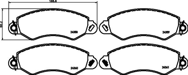 HELLA 8DB 355 012-431 - Brake Pad Set, disc brake autospares.lv