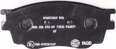 HELLA 8DB 355 012-091 - Brake Pad Set, disc brake autospares.lv