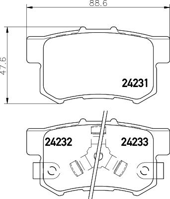 HELLA 8DB 355 012-061 - Brake Pad Set, disc brake autospares.lv