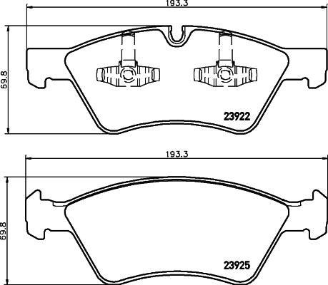 HELLA 8DB 355 012-011 - Brake Pad Set, disc brake autospares.lv