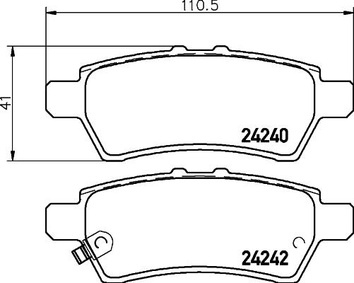 HELLA 8DB 355 012-081 - Brake Pad Set, disc brake autospares.lv