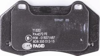 HELLA 8DB 355 012-151 - Brake Pad Set, disc brake autospares.lv