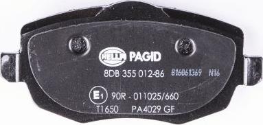 HELLA 8DB 355 012-851 - Brake Pad Set, disc brake autospares.lv