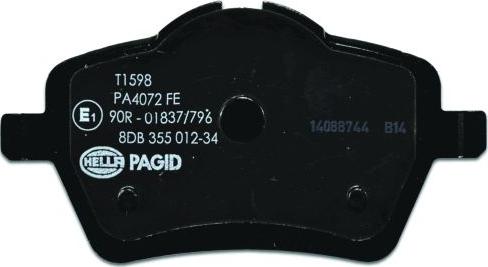 HELLA 8DB 355 012-341 - Brake Pad Set, disc brake autospares.lv