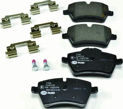 HELLA 8DB 355 012-341 - Brake Pad Set, disc brake autospares.lv