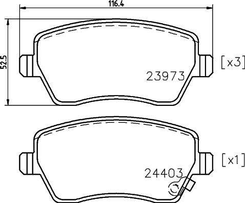 HELLA 8DB 355 012-301 - Brake Pad Set, disc brake autospares.lv