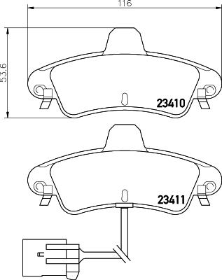 HELLA 8DB 355 012-201 - Brake Pad Set, disc brake autospares.lv