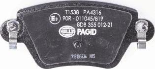 HELLA 8DB 355 012-211 - Brake Pad Set, disc brake autospares.lv