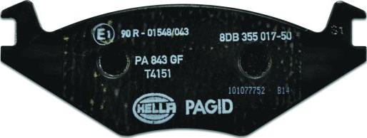 HELLA 8DB 355 017-501 - Brake Pad Set, disc brake autospares.lv