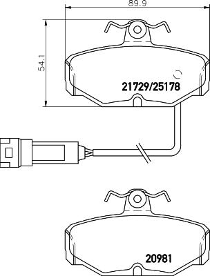 HELLA 8DB 355 017-631 - Brake Pad Set, disc brake autospares.lv