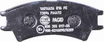 HELLA 8DB 355 017-051 - Brake Pad Set, disc brake autospares.lv