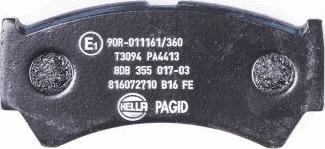 HELLA 8DB 355 017-031 - Brake Pad Set, disc brake autospares.lv