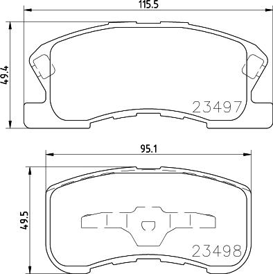 HELLA 8DB 355 017-111 - Brake Pad Set, disc brake autospares.lv