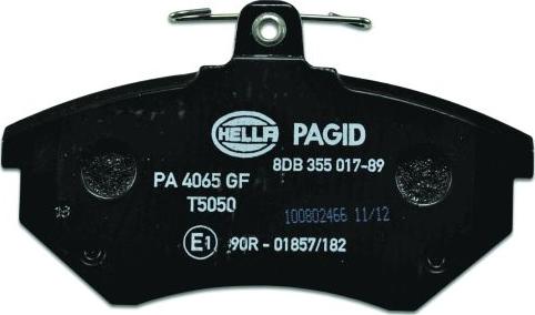 HELLA 8DB 355 017-891 - Brake Pad Set, disc brake autospares.lv