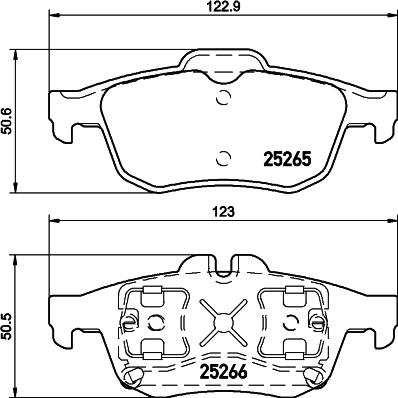 HELLA 8DB 355 017-341 - Brake Pad Set, disc brake autospares.lv