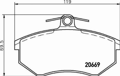 HELLA 8DB 355 021-111 - Brake Pad Set, disc brake autospares.lv