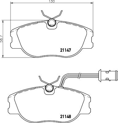 HELLA 8DB 355 017-781 - Brake Pad Set, disc brake autospares.lv