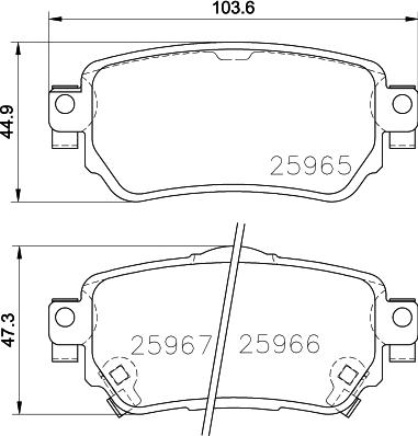 HELLA 8DB 355 039-591 - Brake Pad Set, disc brake autospares.lv