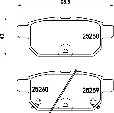 HELLA 8DB 355 039-741 - Brake Pad Set, disc brake autospares.lv