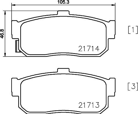 HELLA 8DB 355 036-591 - Brake Pad Set, disc brake autospares.lv