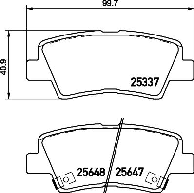 HELLA 8DB 355 036-541 - Brake Pad Set, disc brake autospares.lv