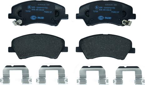 HELLA 8DB 355 036-501 - Brake Pad Set, disc brake autospares.lv