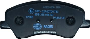 HELLA 8DB 355 036-501 - Brake Pad Set, disc brake autospares.lv