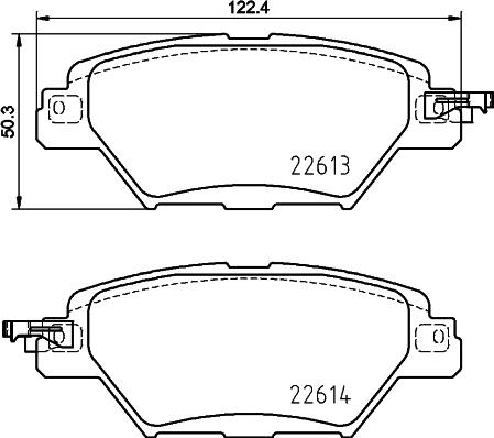 HELLA 8DB 355 036-521 - Brake Pad Set, disc brake autospares.lv